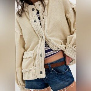 Free People We The Free Cute In This Cardi Cardigan Sweater in Tea Cream